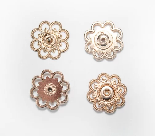 Кнопки ажурные, металл, пришивные, 25 мм, цвет золото, 01-G-25