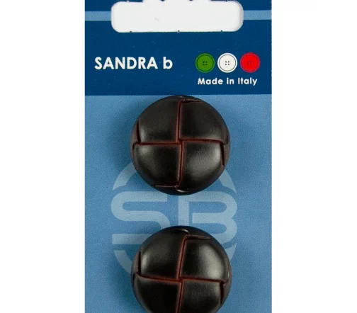 Пуговицы Sandra "под кожу", на ножке, 25,5 мм, пластик, 2 шт., коричневый, CARD096