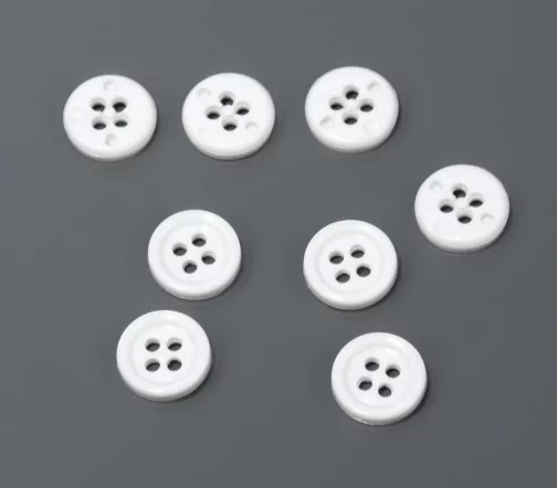 Пуговица DILL, 4 отв., пластик, цвет белый, 11 мм