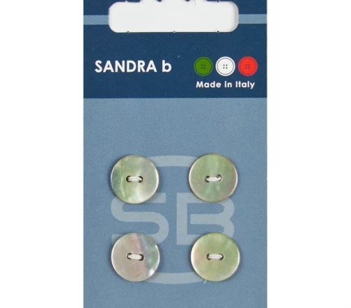 Пуговицы Sandra, 12,5 мм, 2 отв., нат.перламутр, 4 шт., CARD031