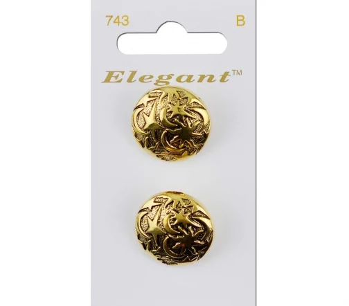 Пуговицы, Elegant, арт. 743 F, на ножке, 22 мм, пластик, 2 шт.