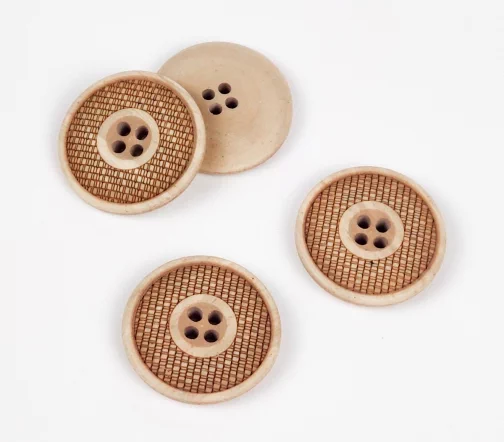 Пуговица, Union Knopf, 4 отв., пластик, цвет бежевый, 23 мм