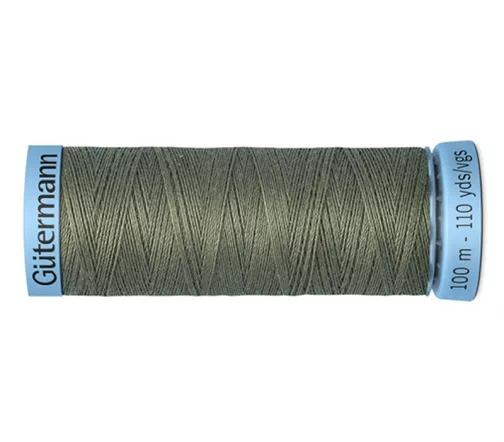 Нить Silk S303 для тонких швов, 100м, 100% шелк, цвет 824 зеленый камуфляж, Gutermann 744590