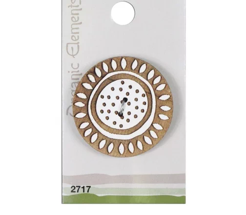 Пуговица Organic Elements, 2 отв., 38 мм, дерево, 1 шт.