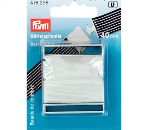 416296 Пряжка-застежка для ремня, 40мм, нерж. сталь, цвет серебро, Prym