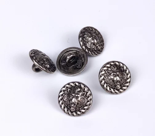 Пуговица DILL "Лев", на ножке, металл, цвет состар.серебро, 15 мм