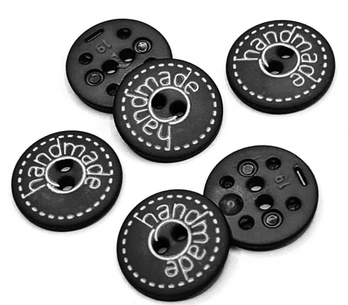 Пуговица DILL "Handmade", 2 отв., пластик, цвет черный, 18 мм