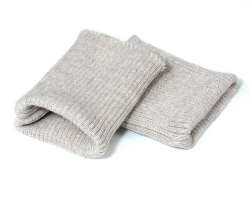 Манжеты трикотаж, полушерсть, цвет экрю меланж, 124-105