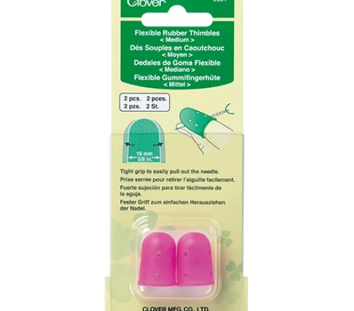 6031 Гибкий пластиковый наперсток, размер M, 2 шт., цвет розовый, Clover
