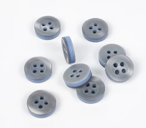 Пуговица, Union Knopf с полоской, 4 отв., пластик, цв.серый, 11мм, 453251-011-7664