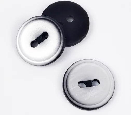 Пуговицы, Union Knopf, "Перелив", 2 отверстия, пластик, цвет серый, 28 мм