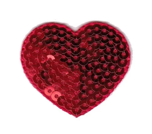 Термоаппликация Marbet "Сердце с пайетками", 3,7 x 4,3 см, цвет красный, 569954.A