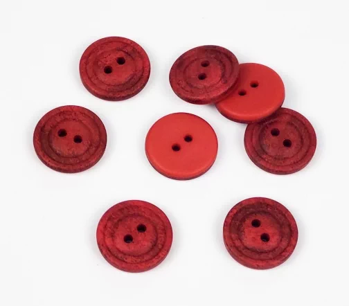 Пуговица, Union Knopf, 2 отв., пластик, цвет красный, 18 мм