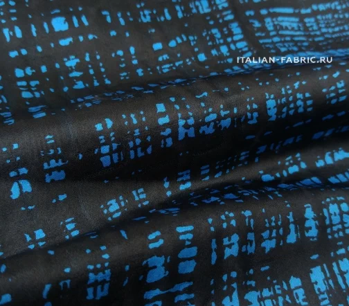 Шелк жаккардовый "Паутинка", фон синий, 02142-2