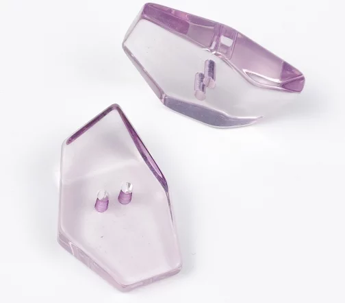 Пуговицы, Union Knopf, "Многоугольник", 2 отв., пластик, цвет сиреневый, 42 мм