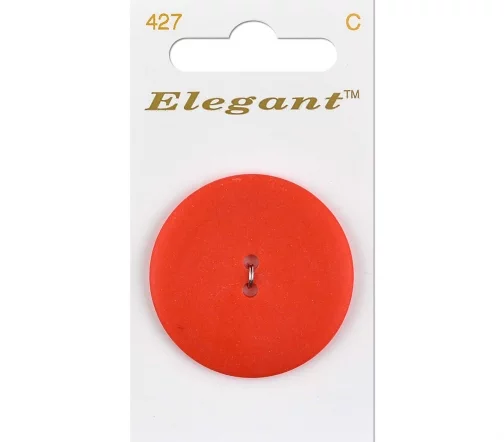 Пуговица Elegant, арт. 427 C, 2 отв., 38 мм, пластик, красный
