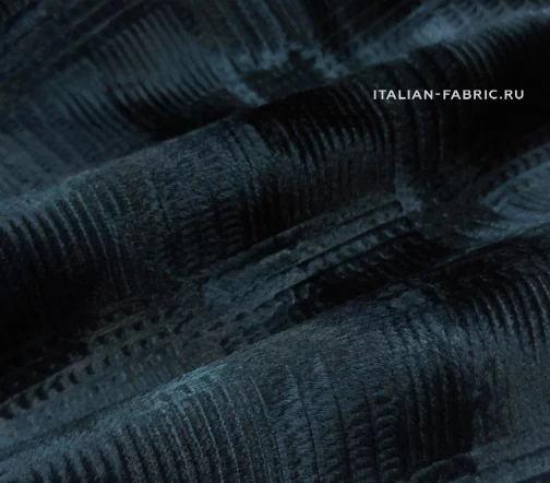 Бархат в клетку, цвет сине-зеленый, 111-2