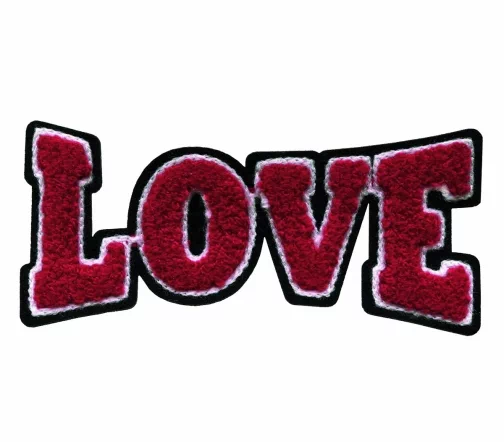 926677 Термоаппликация "LOVE", 11,2х5 см, цвет бордо/белый/черный, Prym
