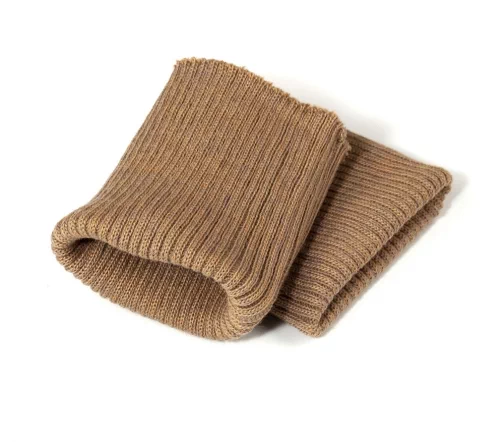 Манжеты трикотаж, полушерсть, цвет светло-коричневый меланж, 124-108