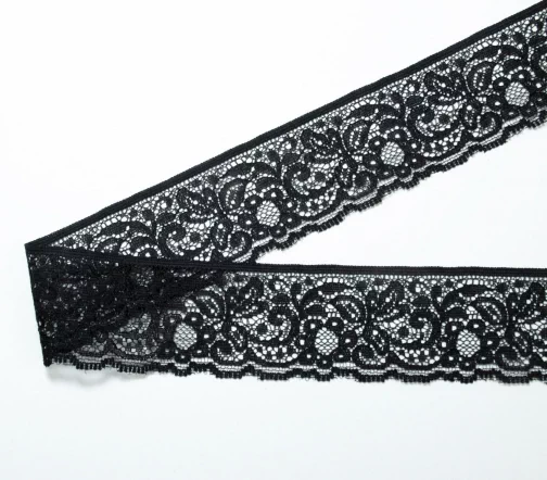 Кружево LAKIDAIN, ширина 34 мм, цвет черный