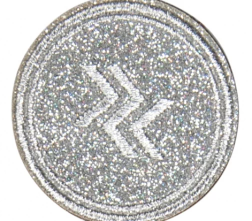 Термоаппликация HKM "Круг", 4,9 см, цвет серебристый, 38626-6