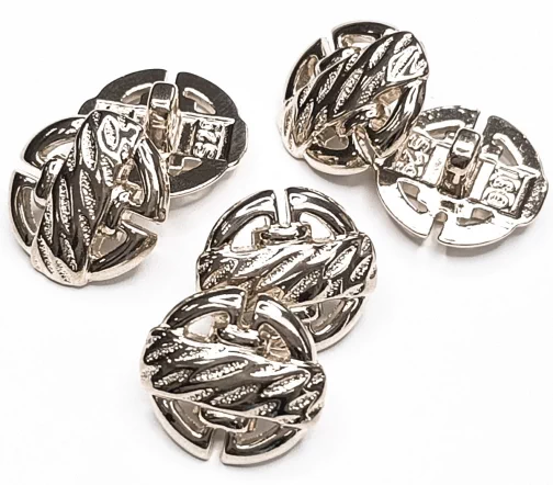 Пуговица DILL, на ножке, металл, цвет серебристый, 18 мм