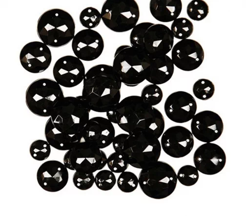 Набор  декоративных элементов Favorite Findings, "Черные круглые кристаллы" 7-14 мм, 47 шт