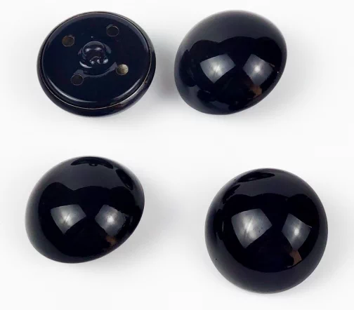 Пуговица, на ножке, 24 мм, металл, цвет черный