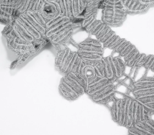 Кружевная тесьма, ширина 10 см, цвет серый, 02155-3