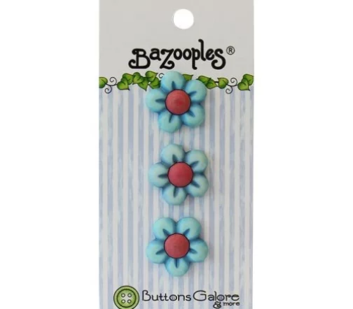 Декоративные пуговицы Buttons Galore "Голубые цветы", BZ134