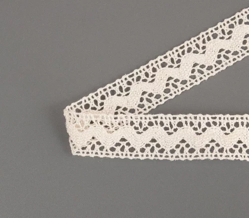 Мерсеризованное хлопковое кружево IEMESA, ширина 16 мм, цвет сливочный