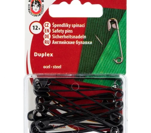 Булавки английские Koh-i-Noor, металл, 45 мм, 12 шт., цвет черный, 155069