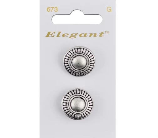 Пуговицы, Elegant, арт. 673 E, на ножке, 19 мм, металл, 2 шт.