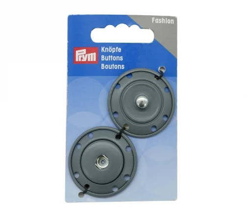 341839 Кнопка пришивная, латунь, цвет серый, 35 мм, Prym