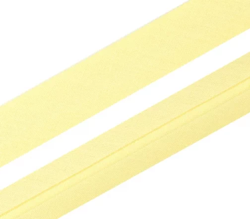 Косая бейка SAFISA, 20мм, хлопок, цвет 009, светло-желтый