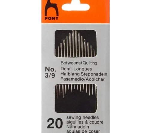 Иглы ручные для шитья полудлинные, № 3-9, 20 шт., PONY 03311