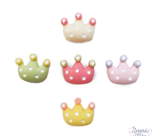 Декоративные пуговицы Dress It Up "Пастельные короны", 22х18 мм, 5 шт., 12097