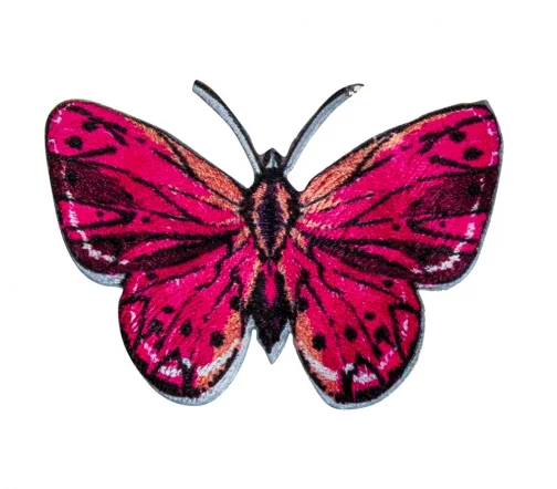Термоаппликация HKM "Бабочка розовая с черными точками большая", 7 х 5 см