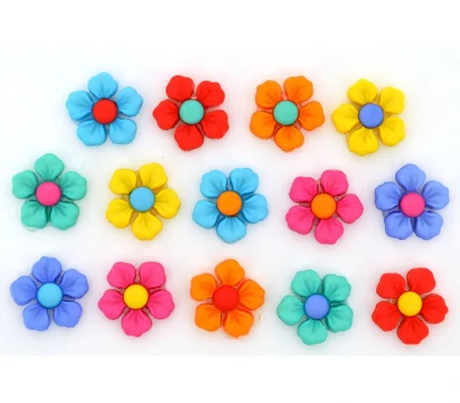 Декоративные пуговицы Dress It Up "Шаг в весну", 15х15 мм, 12 шт., 10112