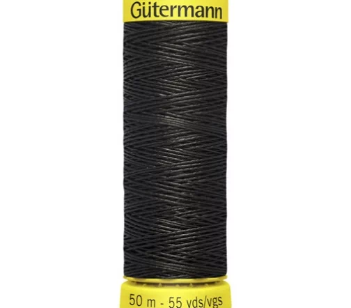 Нить льняная крученая для ручного шитья, 50м, цвет 7202 черный, Gutermann 744573
