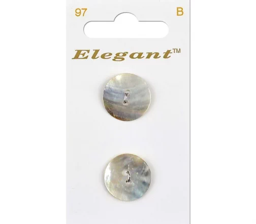 Пуговицы, Elegant, арт. 097 В, 2 отв., 19 мм, пластик, 2 шт.
