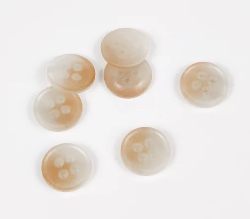 Пуговицы, Union Knopf, "Круглые с каймой", 4 отв., пластик, цвет бежевый, 15 мм