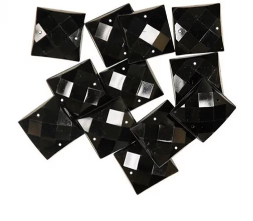 Набор  декоративных элементов Favorite Findings, "Черные квадратные кристаллы" 21 мм, 11 шт