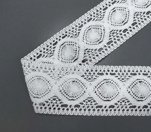 Мерсеризованное хлопковое кружево IEMESA, ширина 9 см, цвет белый
