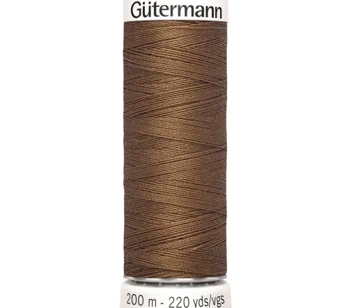 Нить Sew All для всех материалов, 200м, 100% п/э, цвет 124 золотисто-коричневый, Gutermann 748277