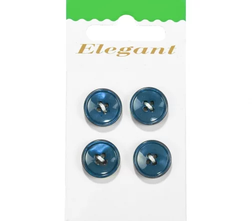 Пуговицы Disboton, 15 мм, 4 отв., пластик, 4 шт, синий