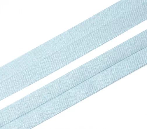 Косая бейка SAFISA трикотажная, 20 мм, хлопок, цвет 04, светло-голубой