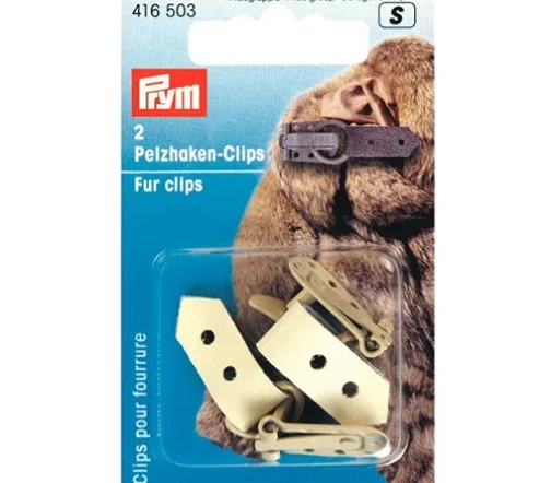416503 Клипса с крючком для меховых изделий, бежевый, упак./2 шт.,Prym