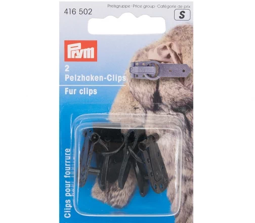 416502 Клипса с крючком для меховых изделий, черный, упак./2 шт., Prym