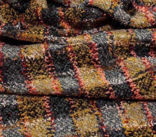 Шерсть костюмно-пальтовая с альпакой в хаки/серую клетку, 01286-4